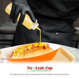 OCS Parts 8 Ounce Clear Squeeze Bottle | Easy to Squeeze Dishwasher Safe Condiment Bottles