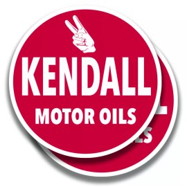 The Decal And Sticker Mafia KENDALL MOTOR OIL DECAL Vintage Style 2 Stickers Bogo Car Window Bumper Truck - 3"W x 3"H