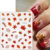 6Sheets Maple Leaf Nail Art Stickers Autumn Pumpkin Maple Leaves