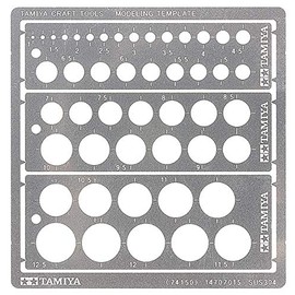 Tamiya Craft Tool Series No.150 Modeling Plate (Circle, 0.04 - 0.5 inches (1 - 12.5 mm), Tool for Plastic Models 74150