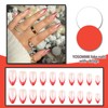 YOSOMMK Red French Fake Nails Medium Press on Nails Almond