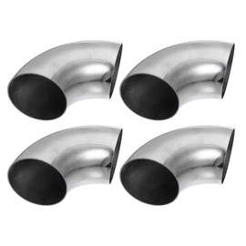 X AUTOHAUX 4pcs OD 3 Inch 90 Degree Mandrel Bend Elbow SS304 Stainless Steel Bend Tube Exhaust Elbow Pipe for Car Modified Exhaust System 3" Piping Silver Tone