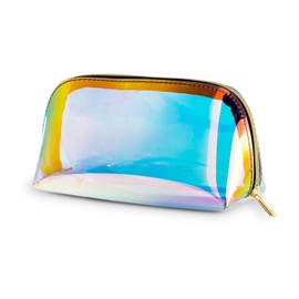 Clear Travel Toiletry Bags, Waterproof Cosmetic Bags Fashion Holographic Makeup Bag Laser Makeup Pouch