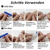 24 Stück Künstliche Nägel - Kurze French Kunstnägel Fingernägel zum