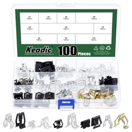 Keadic 100 Pcs 10 Sizes U Nut Clips Assortment kit [1# to 10# ] Universal Car Fastener Clips for Plate Clamp Interior Trim Panels Fender Bumper Guard Automobile