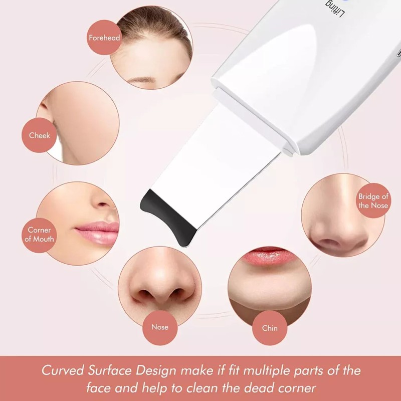 WP Limpiador Facial Ultrasónico Blanco Con 2 Cepillosde Masaje