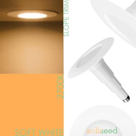 Soliseed 4 Inch LED Can Lights Length Adjustable Recessed Lights,Recessed Light Conversion Kit,Retrofit Downlight,9W=40W,2700KSoft White,500LM,Dimmable,EasyInstall Screw in Light Fixture,4-Pack