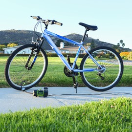 Slime 40030 Tire Inflator, Pro Power, Compact, Portable Car/Light Trucks Air Compressor, with Analog 100 psi Dial Gauge, Long Extended Reach Hose, 12V, 6 min Inflation