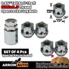ARROW 4x Chrome M12x1.5 Anti-Theft Open End Wheel Lock Fit