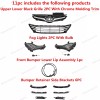 ROKY 11PC For Elantra 2014-2016 Upper Lower Chrome Grille Fog