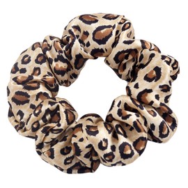 SALE 100% Pure Mulberry Silk Hair Scrunchies16 Momme silk scrunchies 100% SilkHair Scrunchies Silk Hair Ties for Women Girls Curly Thick Thin Hair Women's Black Satin Sleep (1, 14 leopard print)