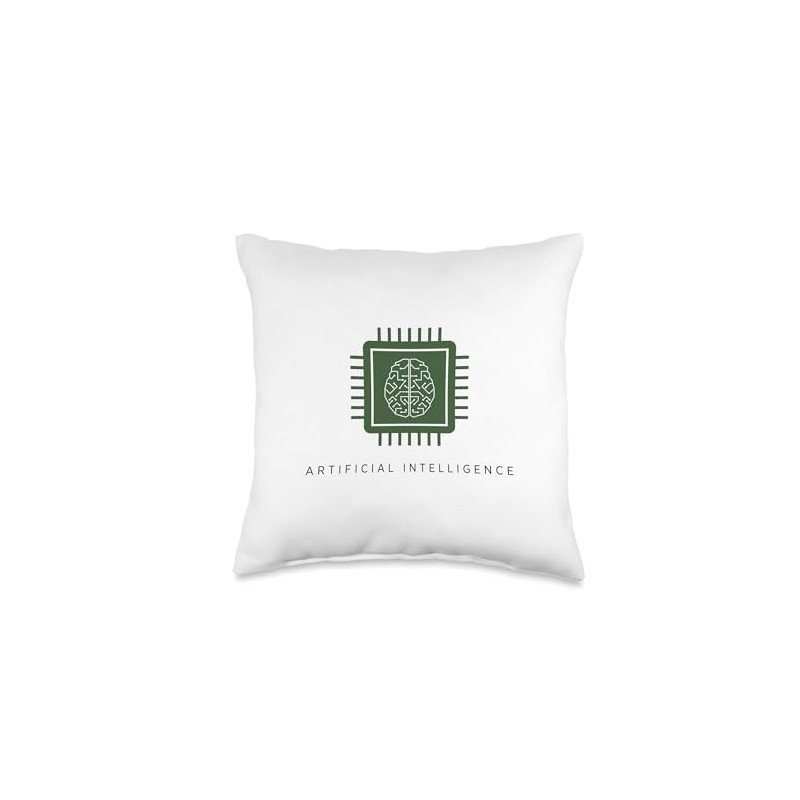 AI Artificial Intelligence Brain Computer Chip Technology Throw Pillow