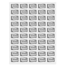 ARK Creation Gold Pay Day Planner Sticker - Payday Foil Planner Stickers - 50 Planner Stickers - Set of 2 (Clear Backing, Black)