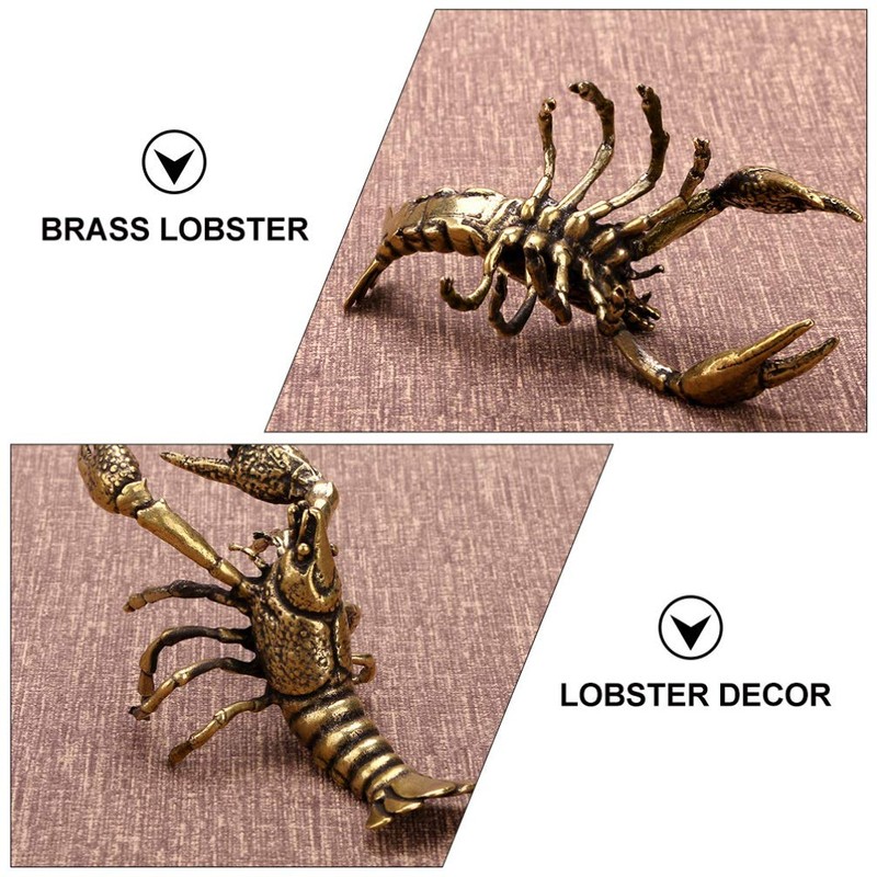 Kisangel Brass Lobster Figurine Feng Shui Statue Wealth Good Luck