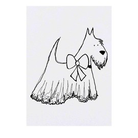 'Scottie Dog With Bow' Temporary Tattoo - Water Resistant, Skin-Safe, Non-Toxic Transfer (TO00021419)