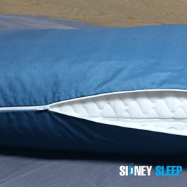 Sidney Sleep Mini Size Curved Pillow Covers - Full Length Zipper Closure - Premium Soft Brushed Microfiber (Travel Mini, Navy)