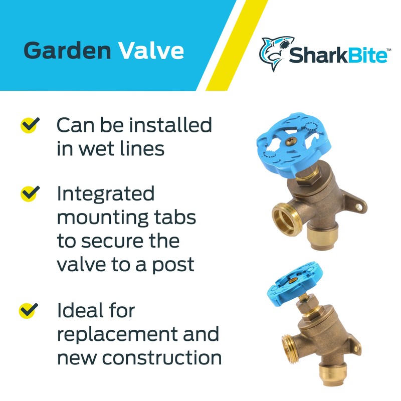 SharkBite 1/2 Inch x 3/4 Inch MHT Garden Valve, Multi