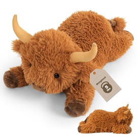 5lbs Highland Cow Weighted Stuffed Animals, 16in Tall Big Highland Cow Plush Toy, Soft Adorable Stuffed Animal for Kids and Adults Highland Cattle Gift Plushie Decor:_WeHCow-P