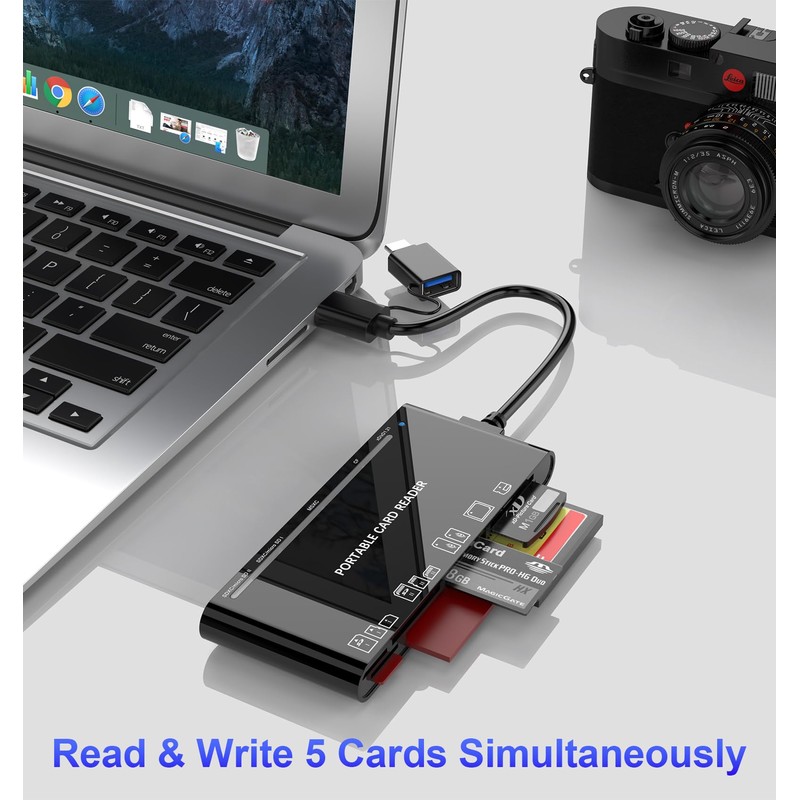 USB C USB3.0 Multi Card Reader SD/TF/CF/Micro SD/XD/MS 7 in