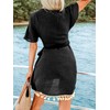 CUPSHE Women's Cover Up Mini Dress V Neck Swim Beach