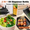 COOLMI Oil Sprayer for Cooking - 16oz/470ml, 2-IN-1 Food-Grade Glass
