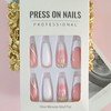 White Press on Nails Medium Length Glossy French Tip Fake