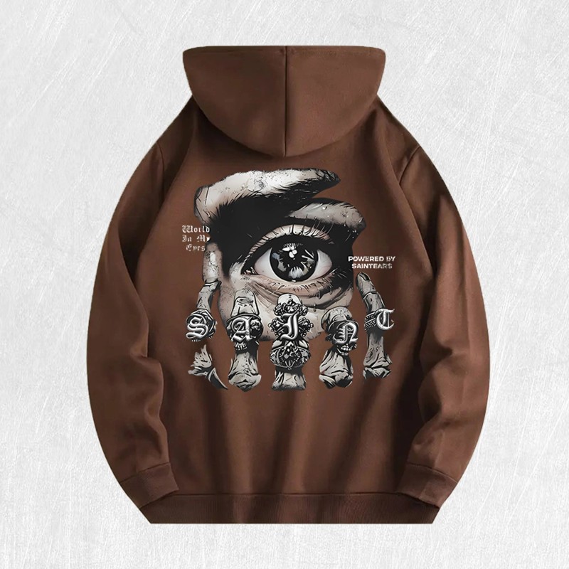 Saintears Eye & Rings Graphic Hoodie 100% Cotton US Warehouse