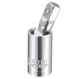 TA-VIGOR 1/4 Inch Drive Universal Joint Swivel Socket, Cr-V Steel Deep Socket Adapter with 360° Swivel Connection, Spring-Loaded Detent Ball for Ratchets and Hand Tools