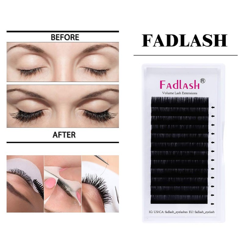 Fadlash Simple Fan Eyelashes 0.07 mm, D Curl, 11-19 mm,