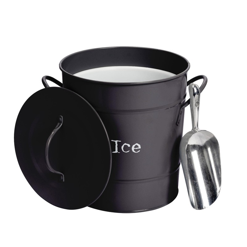 Harbour Housewares Industrial Ice Bucket with Scoop - Vintage Style