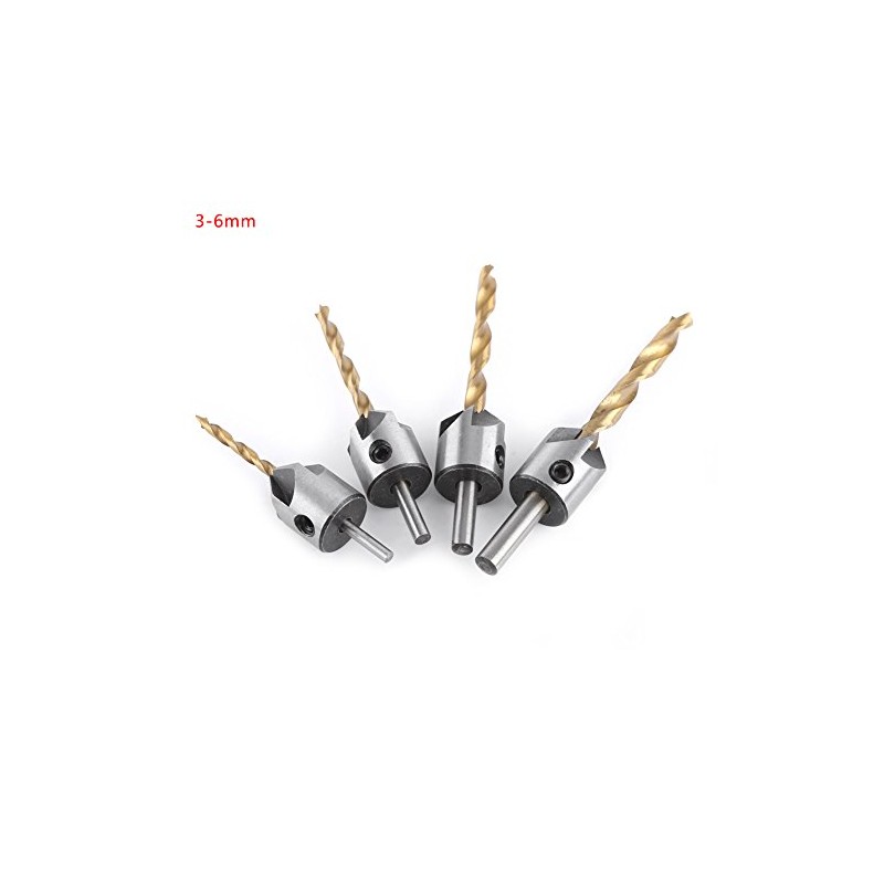 Titanium Coated Woodworking Countersink Drill Bit Set HSS Carpentry Reamer
