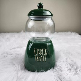 RAE DUNN Christmas REINDEER SNACKS Reindeer Treats Gumball Cookie Jar Canister