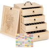 TORIBIO Essential Oils Box for 192 Bottles, Wooden Essential Oils