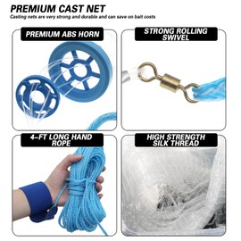 Fishing Net 8 Inch – Foldable Landing Net with Telescopic Handle, Rubber Coated Mesh, Lightweight Portable Fish Net for Freshwater and Saltwater