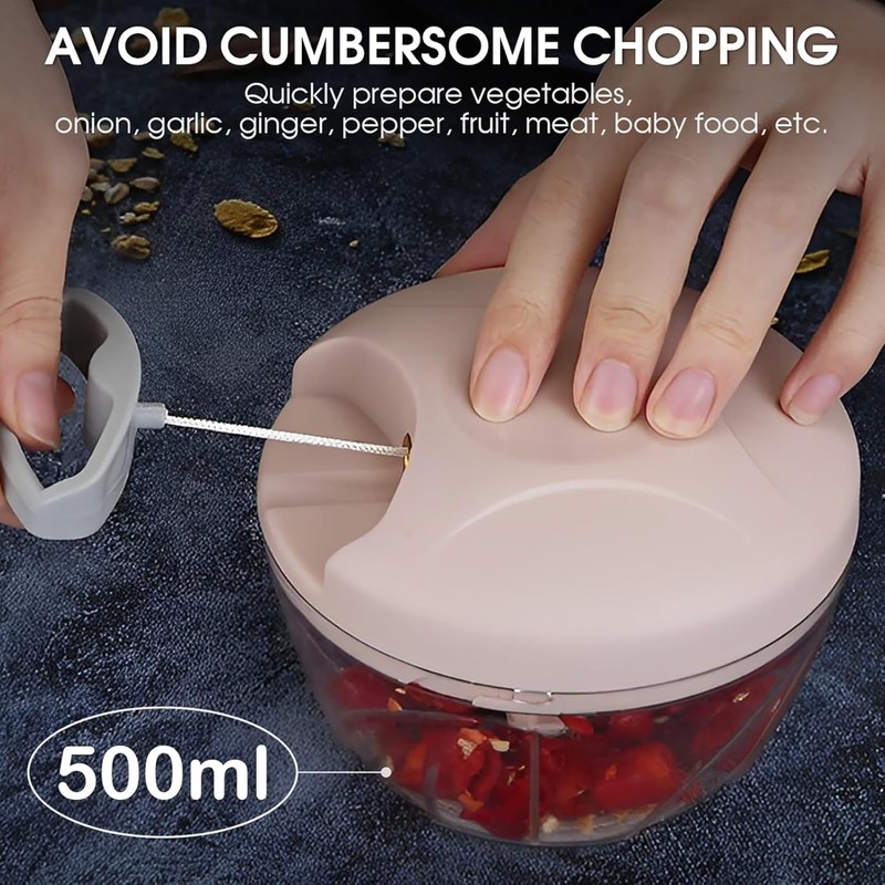Vegetable Chopper Manual Hand Pull String Onion and Garlic Mincer