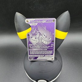 Gengar Mimikyu Tag Team Card Wallet Laser Engraved Card Holder - Color: gold