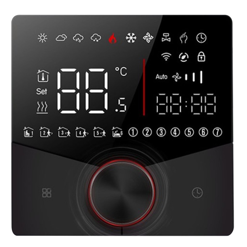 Thermostat ABS Black Smart Programmable WiFi Digital Touchscreen LCD Color