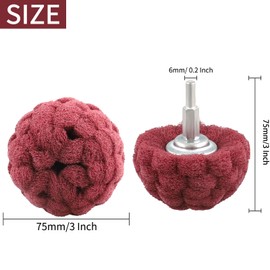Shineboc 5Pcs Dome Sanding Mop Buffing Wheel with Mushroom Grinding Head for Metal, Aluminum, Stainless Steel, Jewelry, Wood, Plastic, Ceramics and Glass.-75MM