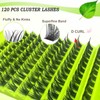 Lashes Cluster 120 Pcs Individual Eyelashes D Curl 8-16mm, DIY