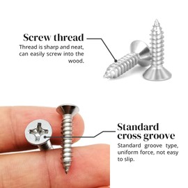 Leliafleury M3*8 Self Tapping Screws 100 PCS Stainless Steel Countersunk Screws for Home Repair DIY Projects