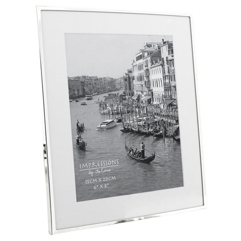 Impressions narrow silver plated 4" x 6" photo frame with