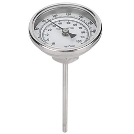 Termómetro De Dial, Termómetro De Acero Inoxidable Con Rosca 1/2 Npt Y Rango De Temperatura De 0‑220℉ /‑10‑100℃ para Hervidor De Cerveza Casera