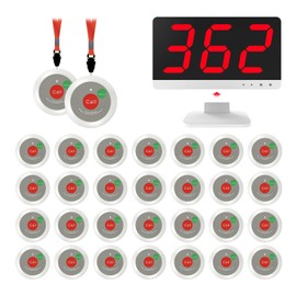 Wireless Call Light System for Elderly - Call Bell System with 30 Hospice Call Buttons, 1000ft, Patient Alert Button with 1 Display Receiver for Healthcare Providers,Home Health Care,Nurses Station