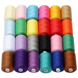 Simthread All Purpose Sewing Thread, 24 Spool 1000 Yards Polyester Thread for Sewing, Handy Polyester Sewing Threads for Sewing Machine - 24 Colors