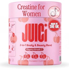 JUICi 2 in 1 Booty and Beauty Blend, Creatine for Women Fitness & Gym, 5000mg Micronized Creatine Powder for Booty Growth Fit Toned Women with Collagen & BCAA Supplements, 300gram, 30 Servings, Cherry
