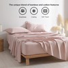 PANDATEX Sepia Rose King Size 4 Piece Sheet Set, Linen-Textured