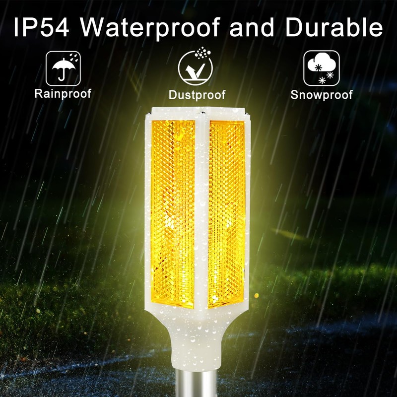 Aolyty Solar Lights Outdoor, Waterproof Driveway Markers Reflective, Warning Flash