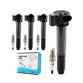 TAUTOY Set of 4 UF649 Ignition Coil Pack & Spark Plugs (1.4L ONLY) For 2012 2013 2014 2015 2016 Fiat 500,# GN10737 IC752 48769 U5232 C-827 36-8269 68070492AB 68070492AD 68070492AC 5C1872 C1815