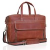 HLC 18 Inch Full Grain Leather Briefcase messenger shoulder bags
