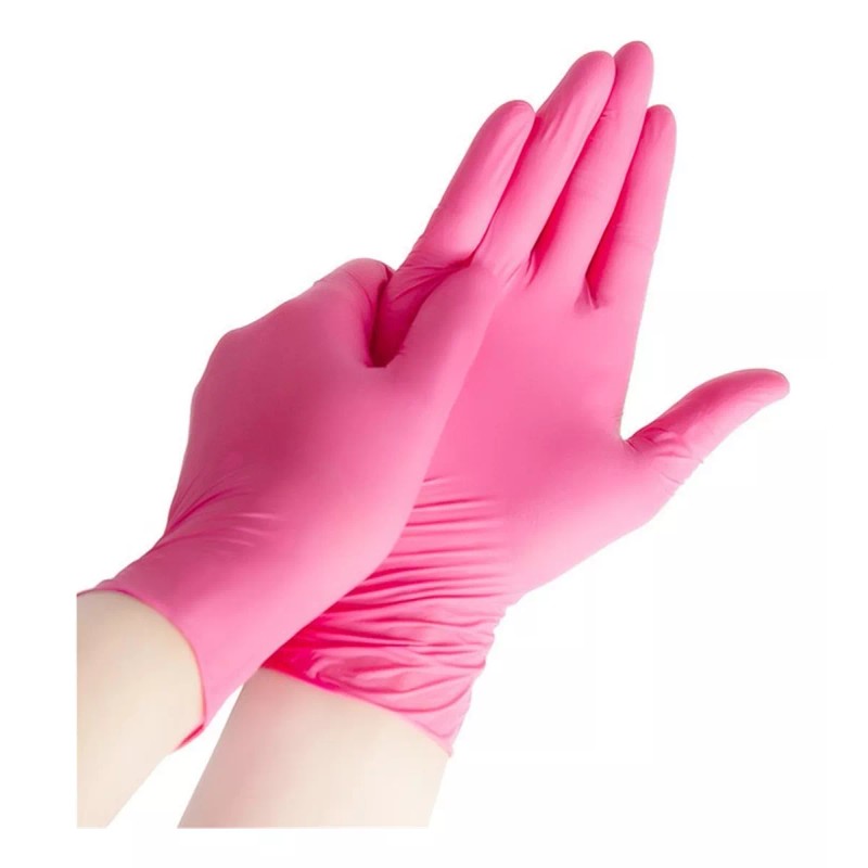 VMerli Guantes Limpieza Desechables De Latex Rosas 100 Piezas